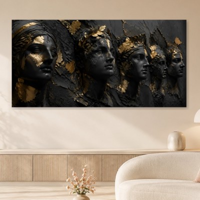 Abstraktes Wandbild mit goldenen Akzenten, Poster oder Leinwand