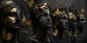 Abstraktes Wandbild mit goldenen Akzenten, Poster oder Leinwand