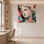 Antike Büste mit Blumen in Acrylbild oder Kunstwerk