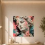Antike Büste mit Blumen in Acrylbild oder Kunstwerk