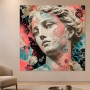 Antike Büste mit Blumen in Acrylbild oder Kunstwerk