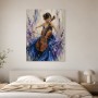 Elegante Cellistin als Kunstdruck oder Leinwandbild in Blau und Violett