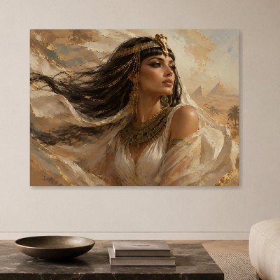 Ägyptische Königin als Leinwandbild oder Acrylbild mit goldener Eleganz