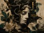 Mystische Moderne Kunst und Luxus Wandbild mit Medusa-Motiv