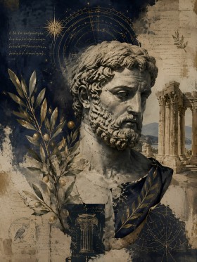 Antike Collage mit Büste als Wandbild oder Fine Art Print Antike Collage mit Büste als Wandbild oder Fine Art Print