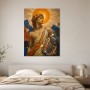 Antikes Porträt als Kunstwerk oder Wandbild in Gold und Blau