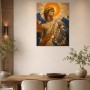 Antikes Porträt als Kunstwerk oder Wandbild in Gold und Blau