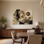 Antikes Porträt als Kunstdruck oder Modernes Wandbild in Gold und Blau