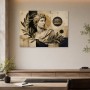 Antikes Porträt als Kunstdruck oder Modernes Wandbild in Gold und Blau