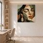 Abstraktes Porträt als Wandbild oder Kunstdruck in warmen Naturtönen