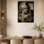 Antiker Krieger als Leinwandbild oder Poster mit goldenen Akzenten