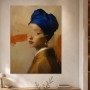 Porträt mit blauer Turbannote, als Kunstwerk oder Wandbild