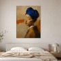 Porträt mit blauer Turbannote, als Kunstwerk oder Wandbild
