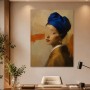 Porträt mit blauer Turbannote, als Kunstwerk oder Wandbild