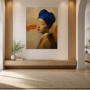Porträt mit blauer Turbannote, als Kunstwerk oder Wandbild
