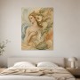 Elegante Frau mit Blumen, Kunstwerk oder Fine Art Print