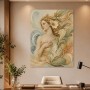 Elegante Frau mit Blumen, Kunstwerk oder Fine Art Print
