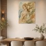 Elegante Frau mit Blumen, Kunstwerk oder Fine Art Print