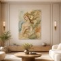 Elegante Frau mit Blumen, Kunstwerk oder Fine Art Print