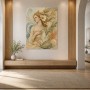 Elegante Frau mit Blumen, Kunstwerk oder Fine Art Print