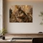 Afrikanische Kunst mit Trommler, als Poster oder Leinwand