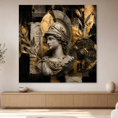 Antikes Wandbild mit Büste, Kunstwerk oder Modernes Wandbild