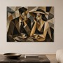 Modernes Wandbild oder Acrylbild in geometrischer Kaffeehaus-Szene