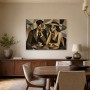 Modernes Wandbild oder Acrylbild in geometrischer Kaffeehaus-Szene