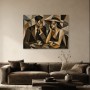 Modernes Wandbild oder Acrylbild in geometrischer Kaffeehaus-Szene