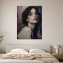 Expressives Porträt als Kunstwerk oder Wandbild mit dunkler Eleganz