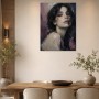 Expressives Porträt als Kunstwerk oder Wandbild mit dunkler Eleganz