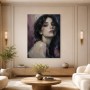 Expressives Porträt als Kunstwerk oder Wandbild mit dunkler Eleganz