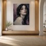 Expressives Porträt als Kunstwerk oder Wandbild mit dunkler Eleganz