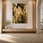 Porträt in Gold und Dunkelgrün, Kunstwerk oder Wandbild