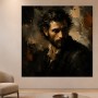 Dunkles Porträt zwischen Leinwandbild und Fine Art Print