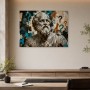 Griechische Skulptur mit Fragen, Kunstwerk oder Modernes Wandbild