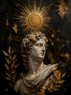 Antike Statue mit Goldakzenten als Wandbild oder Fine Art Print Antike Statue mit Goldakzenten als Wandbild oder Fine Art Print