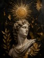 Antike Statue mit Goldakzenten als Wandbild oder Fine Art Print