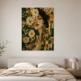 Florales Porträt als Kunstwerk und Wandbild in Gold und Grün