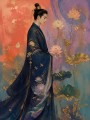Elegantes Wandbild oder Fine Art Print mit Lotus und Kimono