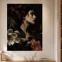 Elegantes Porträt mit Blüten als Fine Art Print oder Acrylbild