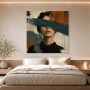 Modernes Wandbild oder Acrylbild mit abstraktem Porträt