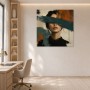 Modernes Wandbild oder Acrylbild mit abstraktem Porträt