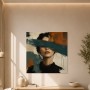 Modernes Wandbild oder Acrylbild mit abstraktem Porträt