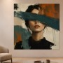 Modernes Wandbild oder Acrylbild mit abstraktem Porträt