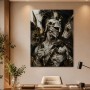 Griechischer Krieger in Gold und Schwarz, Kunstwerk oder Wandbild