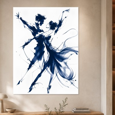 Tänzerische Silhouetten in Blau, als Wandbild oder Kunstdruck