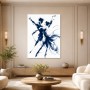 Tänzerische Silhouetten in Blau, als Wandbild oder Kunstdruck
