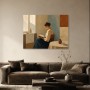 Ruhiges Interieur mit Lesender, Kunstdruck oder Wandbild