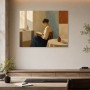 Ruhiges Interieur mit Lesender, Kunstdruck oder Wandbild